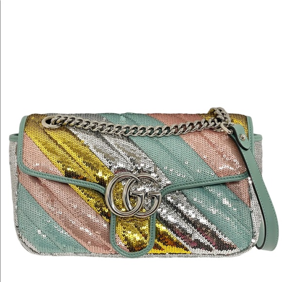 Gucci Handbags - Gucci Limited Edition GG Marmont Sequins Pastel Crossbody Bag